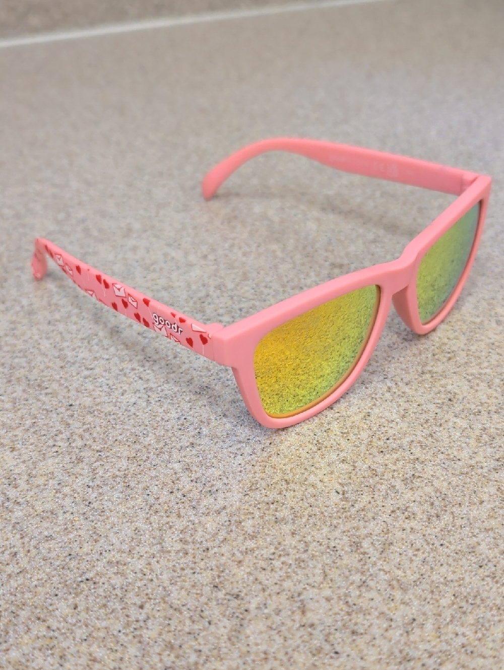 Goodr Pink Heart Mirrored Sunglasses